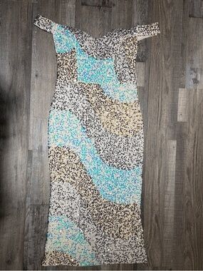 Bella Barnett Jellay Sequins One Shoulder Midi Dress